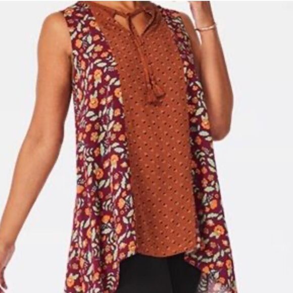 Matilda Jane NWT Sleeveless Assymetrical color block top - Picture 3 of 15